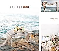 Vista 185 de Showgeous 10 Pack Baby Pink Cheesecloth Table Runner 10FT Long Semi-Sheer Gauze Table Runner Boho or Rustic Wedding Decor for Wedding Decor Arch