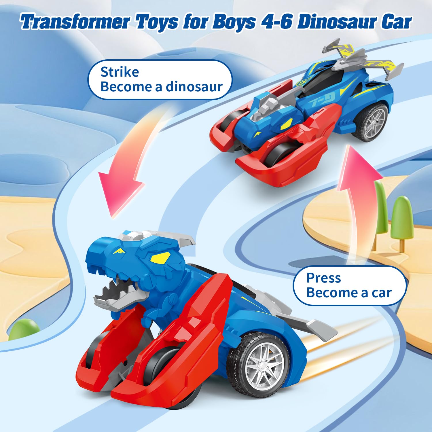 Dinosaur Monster Trucks - 2 Pack for Toddlers -2