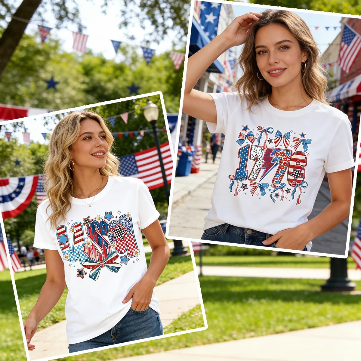 3Pcs 4th of July Iron on Transfers Independent Day Iron on Decals Patches American Flag Heart Heat Transfers Vinyl Decals Patriotic 250th Anniversary Transfers Ready to Press for T-Shirt Bag DIY