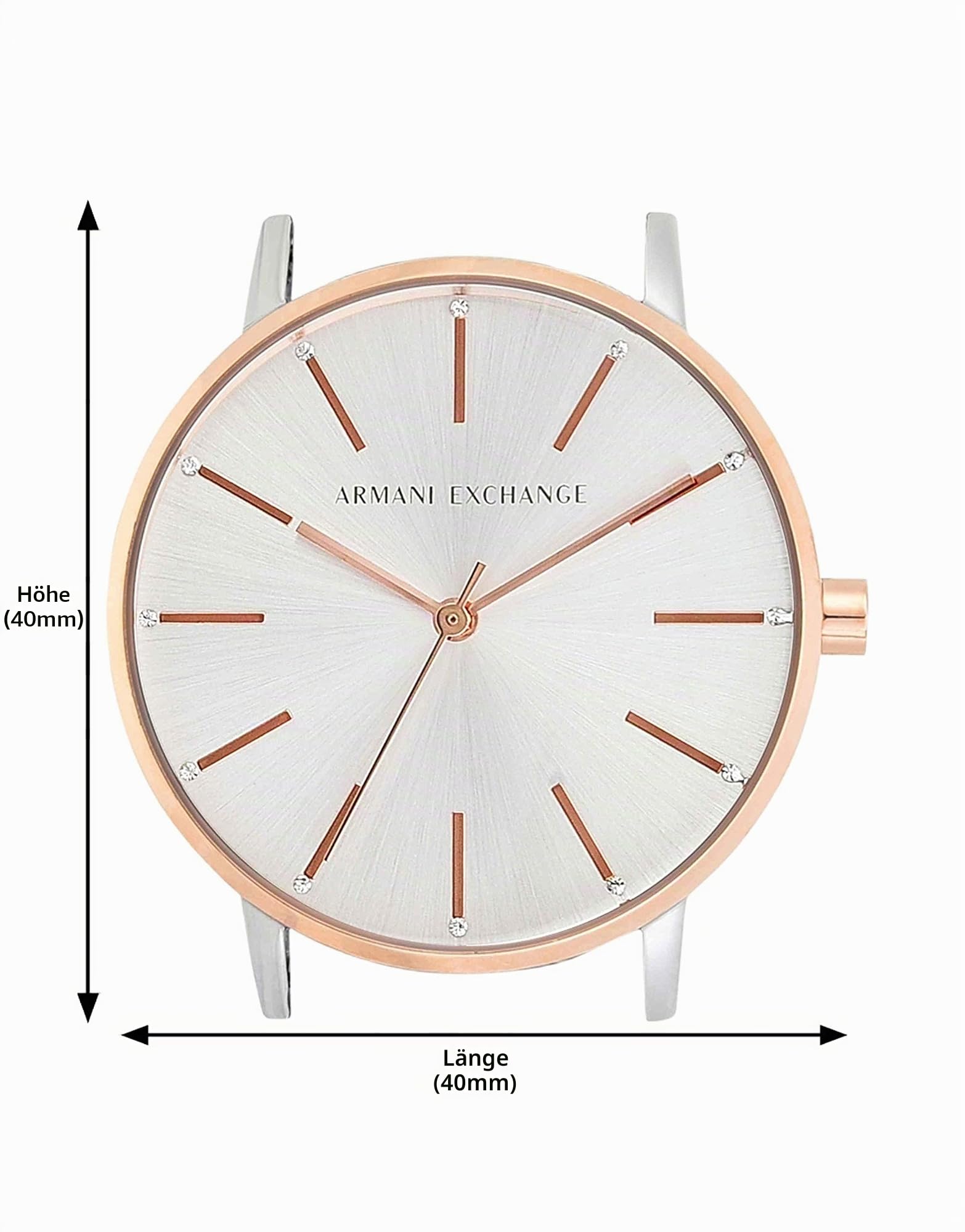 Armani Exchange Watch For Women, Quarz-Dreizeigerwerk und 36mm Gehäusegröße mit Edelstahlarmband