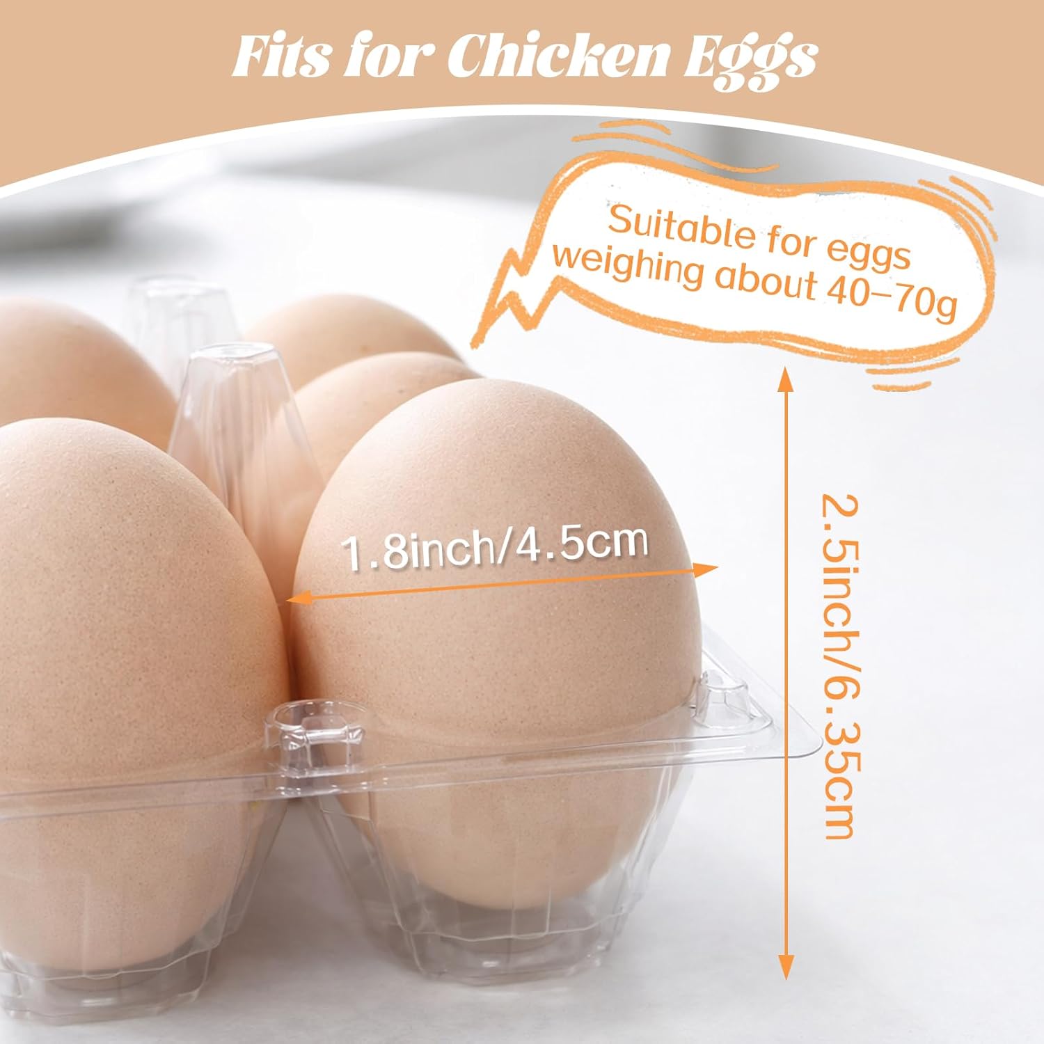 WIKDAY Egg Cartons Cheap Bulk 100 Pack 12 Count Plastic Clear Dozen Reusable Empty Egg Containers for Chicken Eggs Storage with Date Tracking Stickers