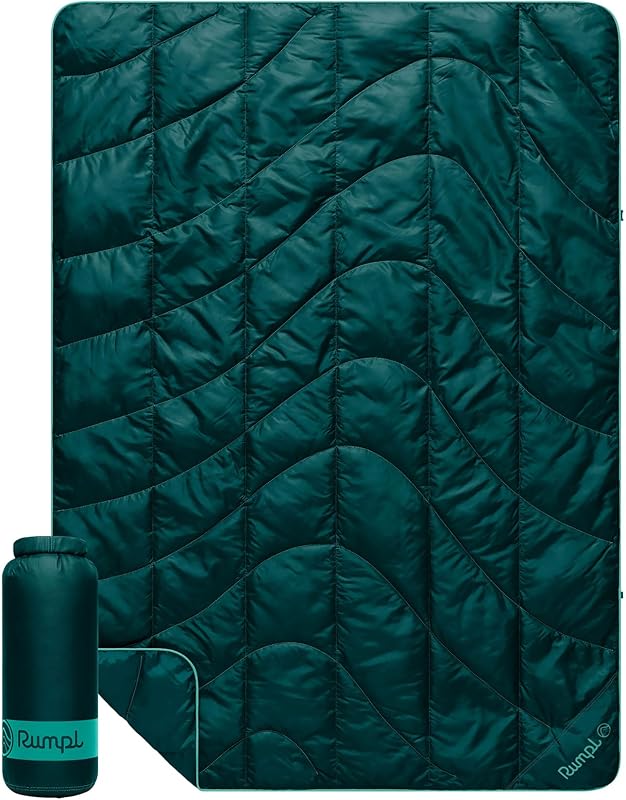 Travel Puffy Ultra-Packable Blanket, Sea Moss | Travel-Size Warmth and Comfort, Ultra-Packable Recycled Puffy Blanket with NanoLoft Insulation for Planes and Trains