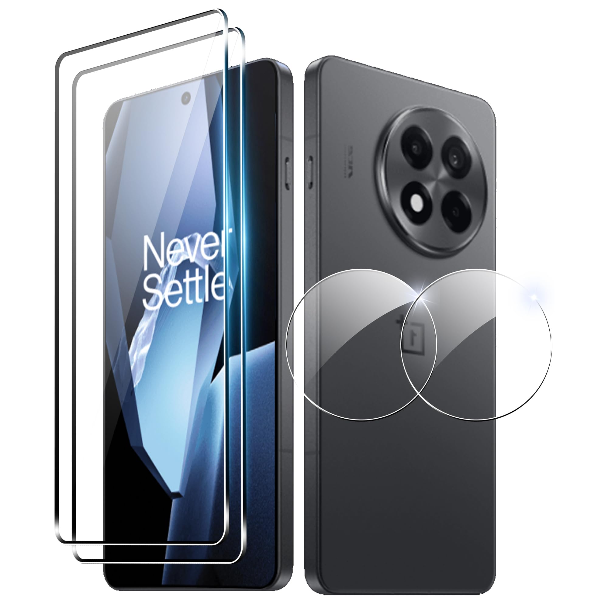 Verre Trempé Cable Leader Pour OnePlus 13 – Protection 9H, 3D, Anti-rayures, Anti-bulles, 2 écrans + 2 Caméras
