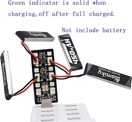 Miniatura 3 de Blomiky Cargador de asiento USB 6 en 1 1S Li-ionLipo 3.7V-3.8V con enchufe JST-PH2.0 y JST1.25 adecuado para batería Emax 1S 450mAh Lipo  cargador 6