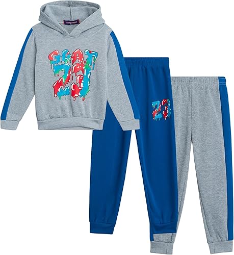 Retro Apparel Conjunto deportivo para niños, 3 piezas, sudadera con capucha y pantalones deportivos (2T-4T)