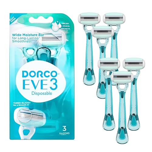 EVE 3 - Maquinillas de afeitar desechables para mujer, barra ancha de humedad, 3 cuchillas para un afeitado suave (1 paquete (3 unidades)