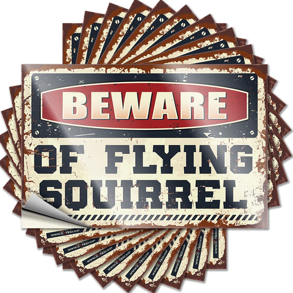 Decals - Great Tumbler Beware of Flying Squirrel for Sand Front Porch Fall Decor Outside Porch(6X9CM)