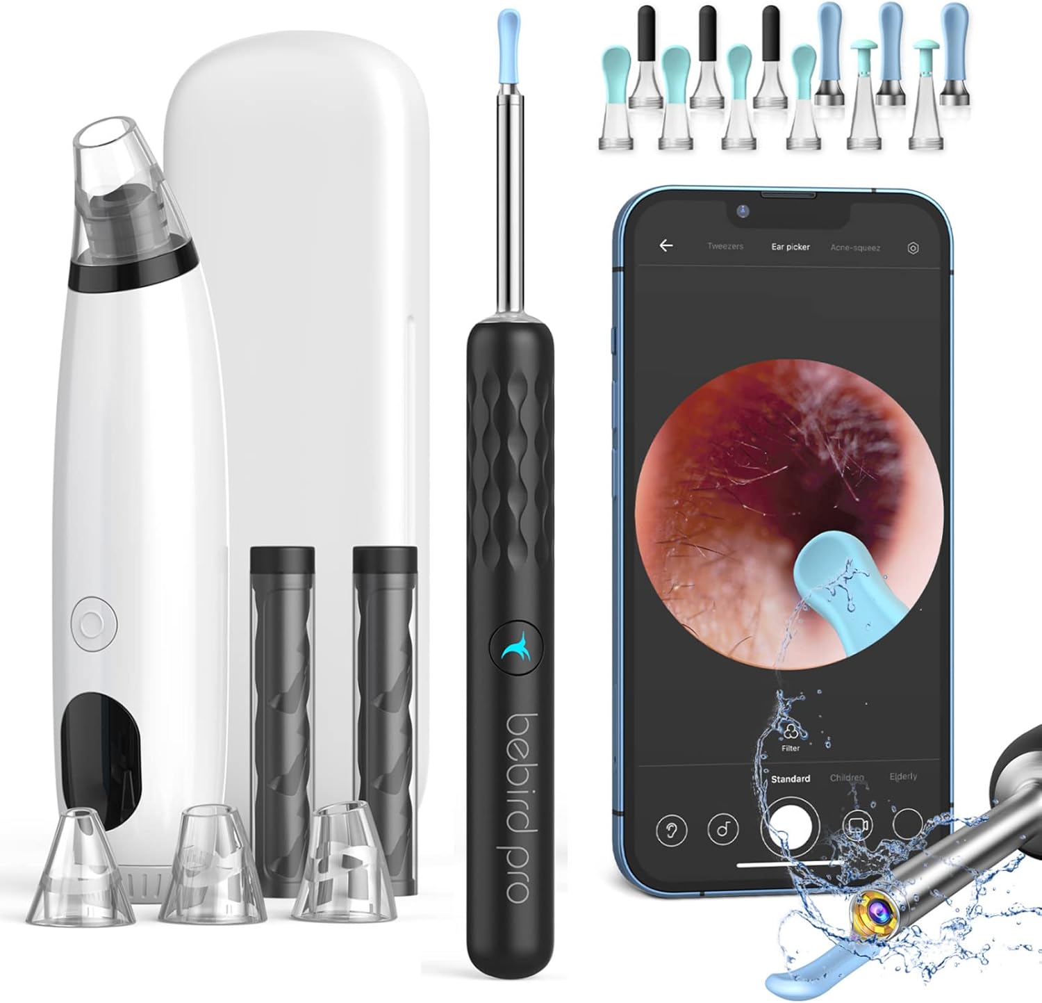 Ear Wax Removal Kit, with 1440P HD Camera and 6 LED Lights