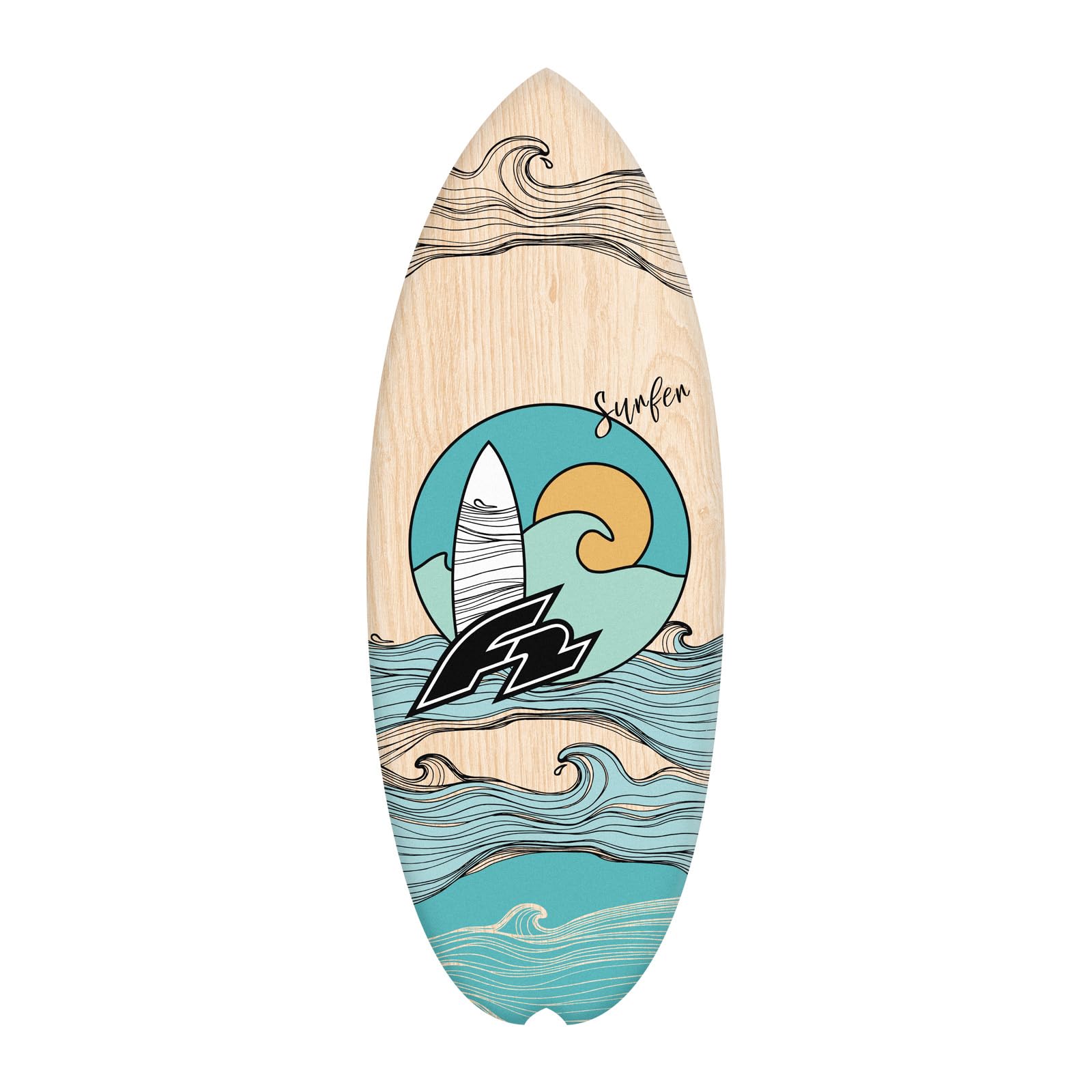 F2 Marken Balance Board Set mit Korkrolle oder Halbkugel 14 Modelle wählbar Rutschfestes Board Balance Training Fitness Holz 8 lagig Training und Spaß für Kinder und Erwachsene
