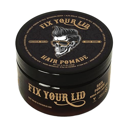 Fix Your Lid Pomada para el cabello para hombres, pomada a base de agua con sujeción media y alto brillo, combina con todos los tipos y estilos de