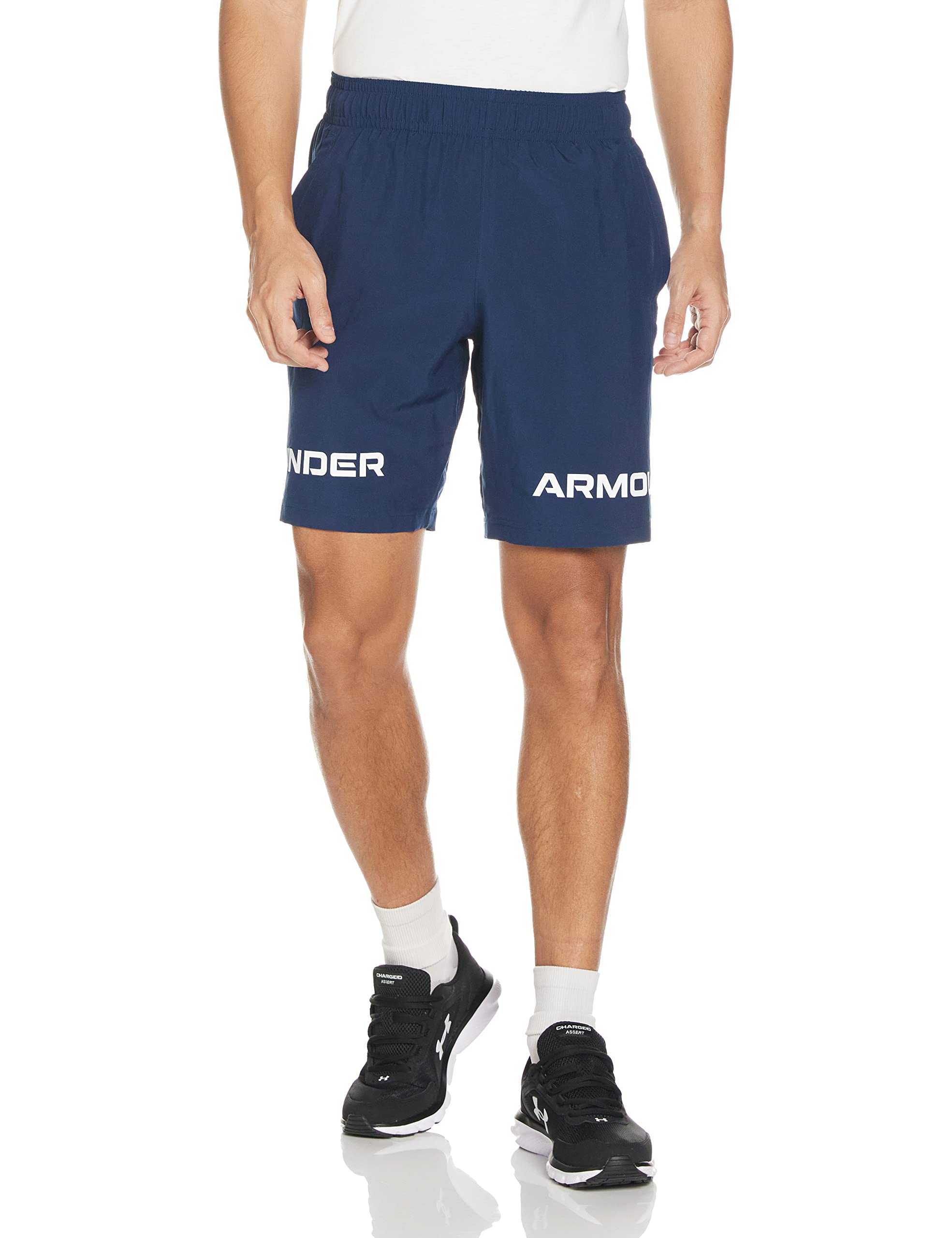 Under Armour Mens Woven Graphic Wordmark Shorts Academy Blue (408)/White XXL