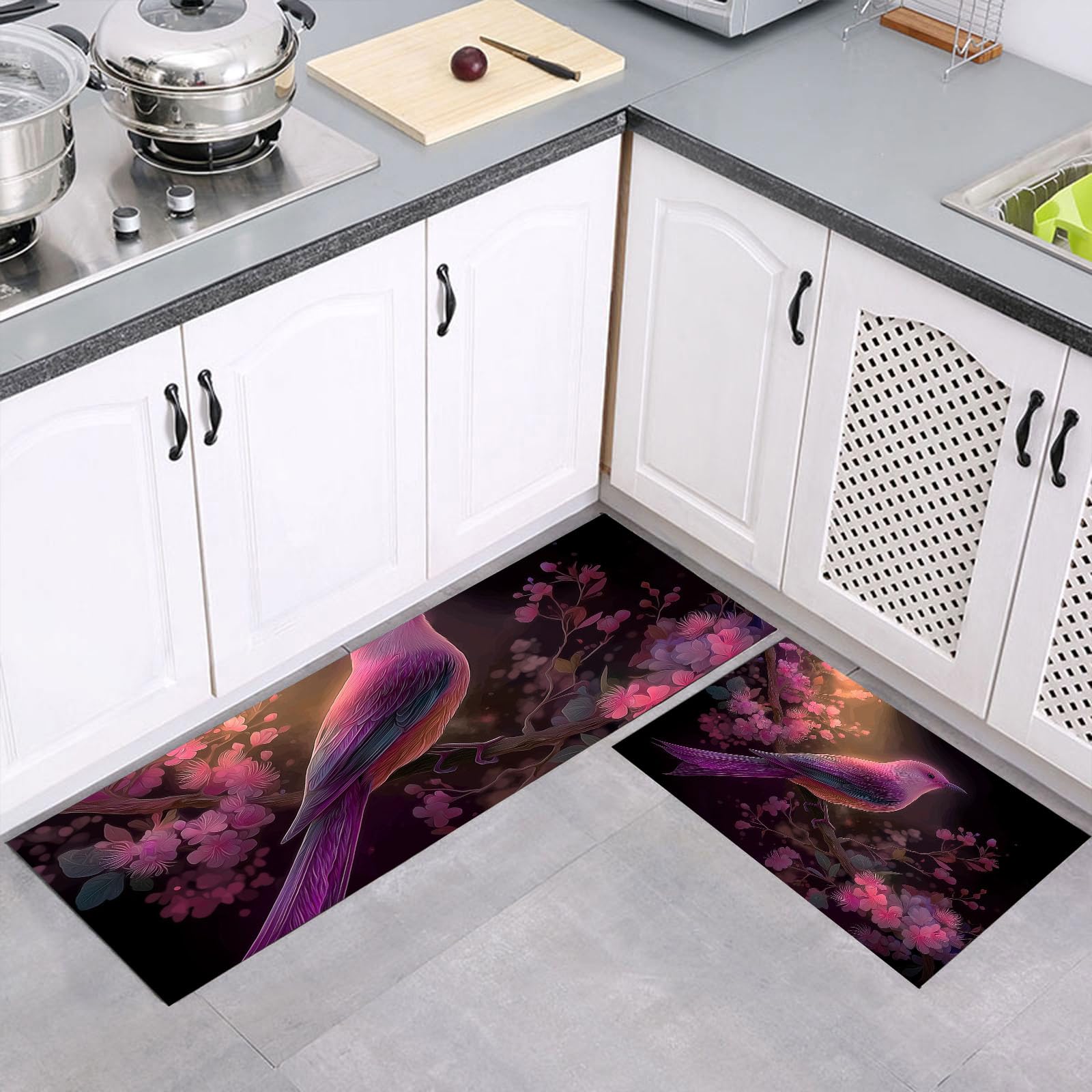 Alfombras de cocina antideslizantes para suelos resbaladizos: set antifatiga lavable