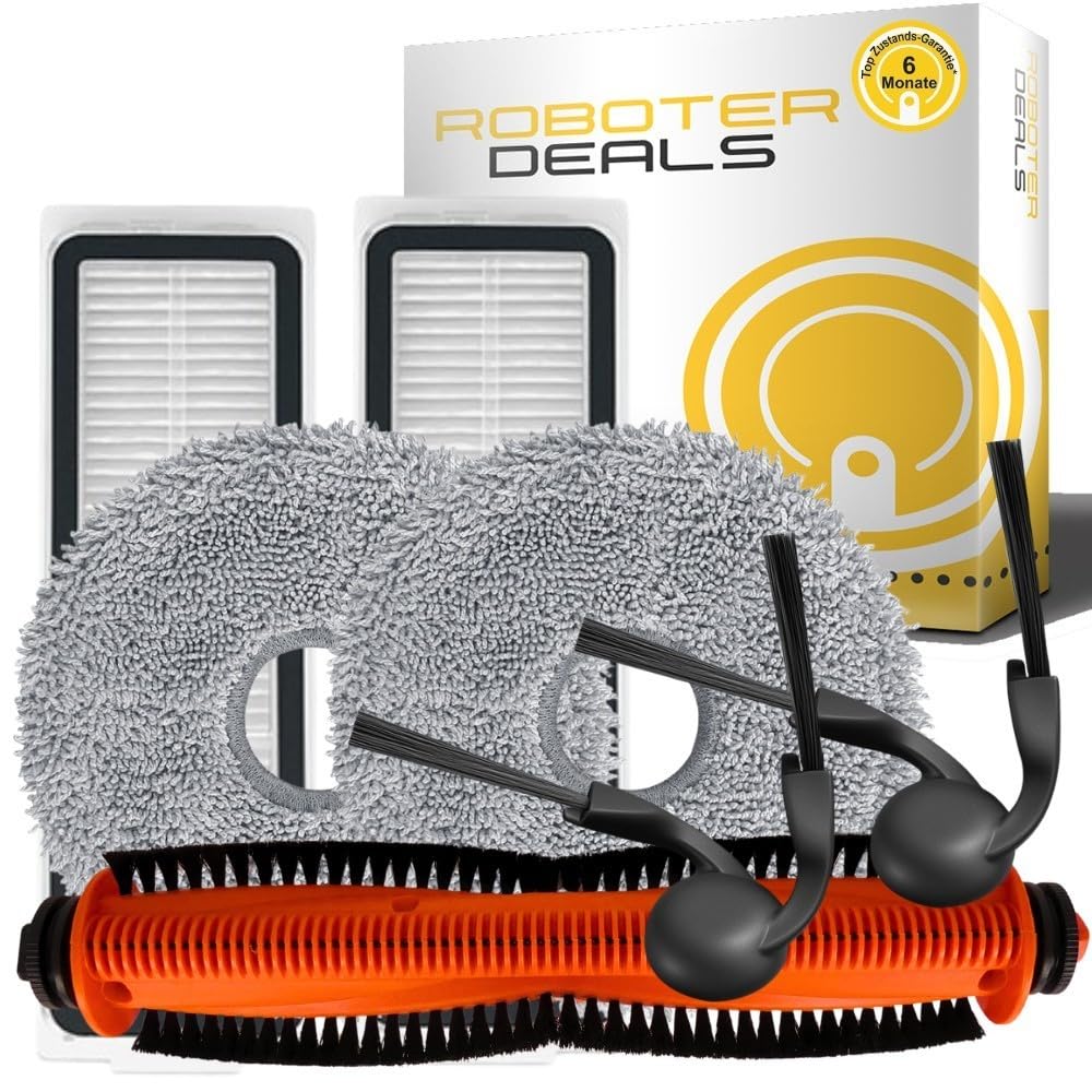 Roboter Deals - Set di accessori per Xiaomi S40 Pro – Kit di pezzi di ricambio (2 cuscinetti, 2 spazzole laterali, 2 filtri, 1 spazzola principale TriCut)