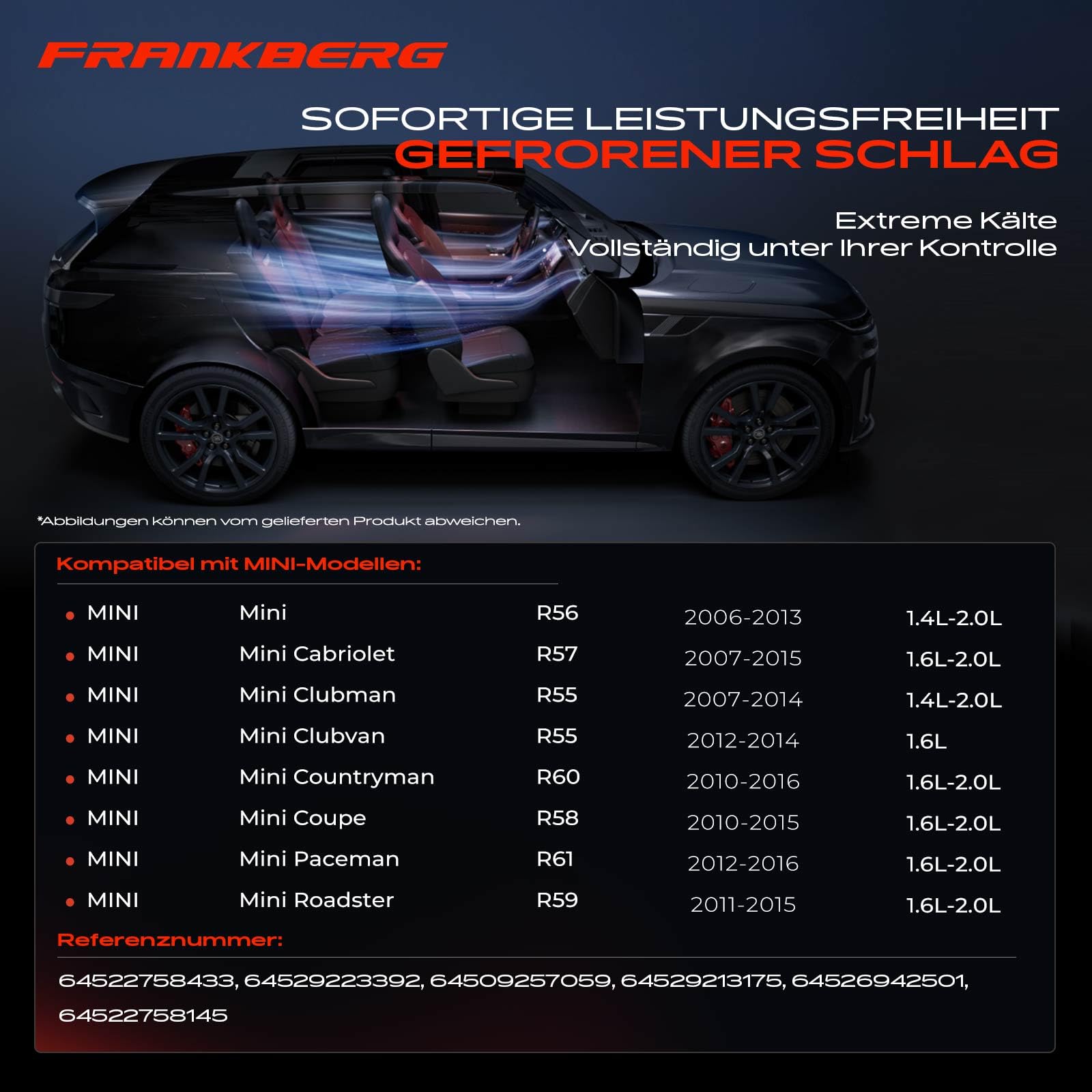 Frankberg Klimaanlagen Kompressor Klimakompressor mit Kupplung Kompatibel mit M.i.n.i R55 R56 R57 R58 R59 R60 R61 Replace# 64529223392, inkl. Öl vorbereift