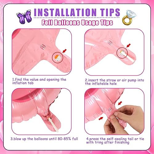 Miniatura 5 de Decoraciones de mariposas para despedida de soltera, suministros de mariposas para toda la vida, pancarta de despedida de soltera, calcomanías de