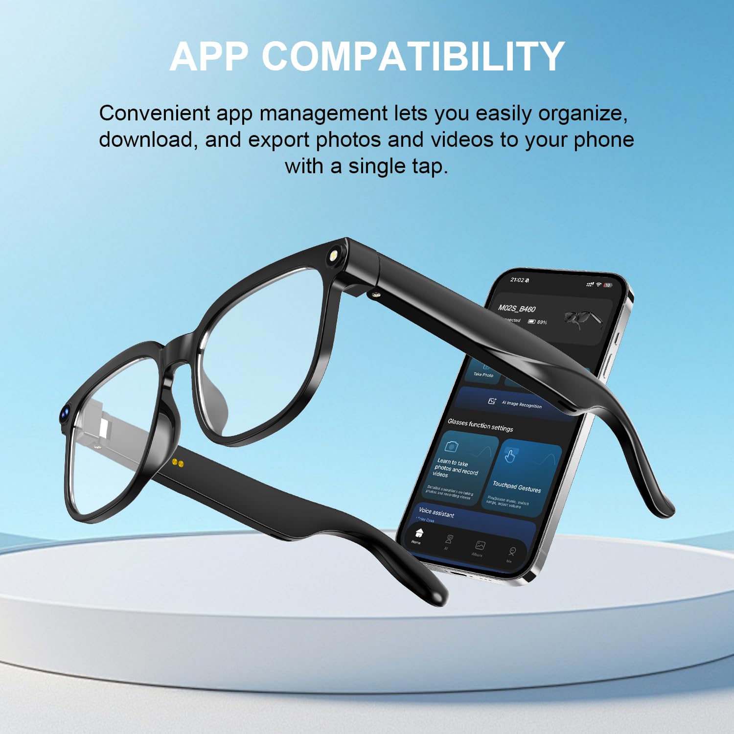 2026 AI Smart Glasses 4K HD-Kamera, 1200P Camera Brille mit Videoaufzeichnung, Simultanübersetzung/GPT-Objektidentifizierung, Photochromic Lenses, Inklusive 3600-mAh-Ladecase