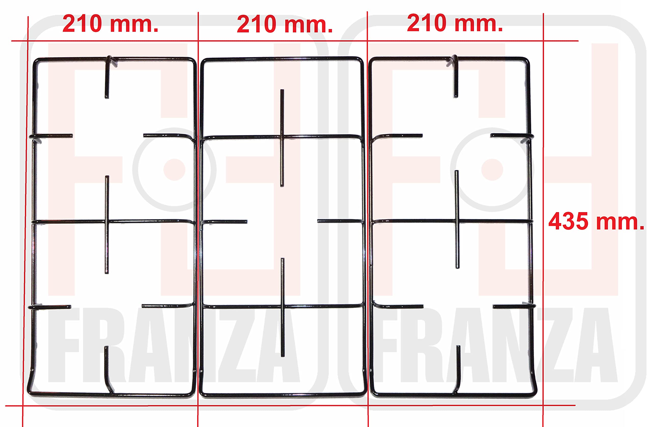 Griglie Per Piano Cottura Smeg - Kit 2 Pezzi, Ferro Smaltato Nero, Per Modelli 4 Fuochi