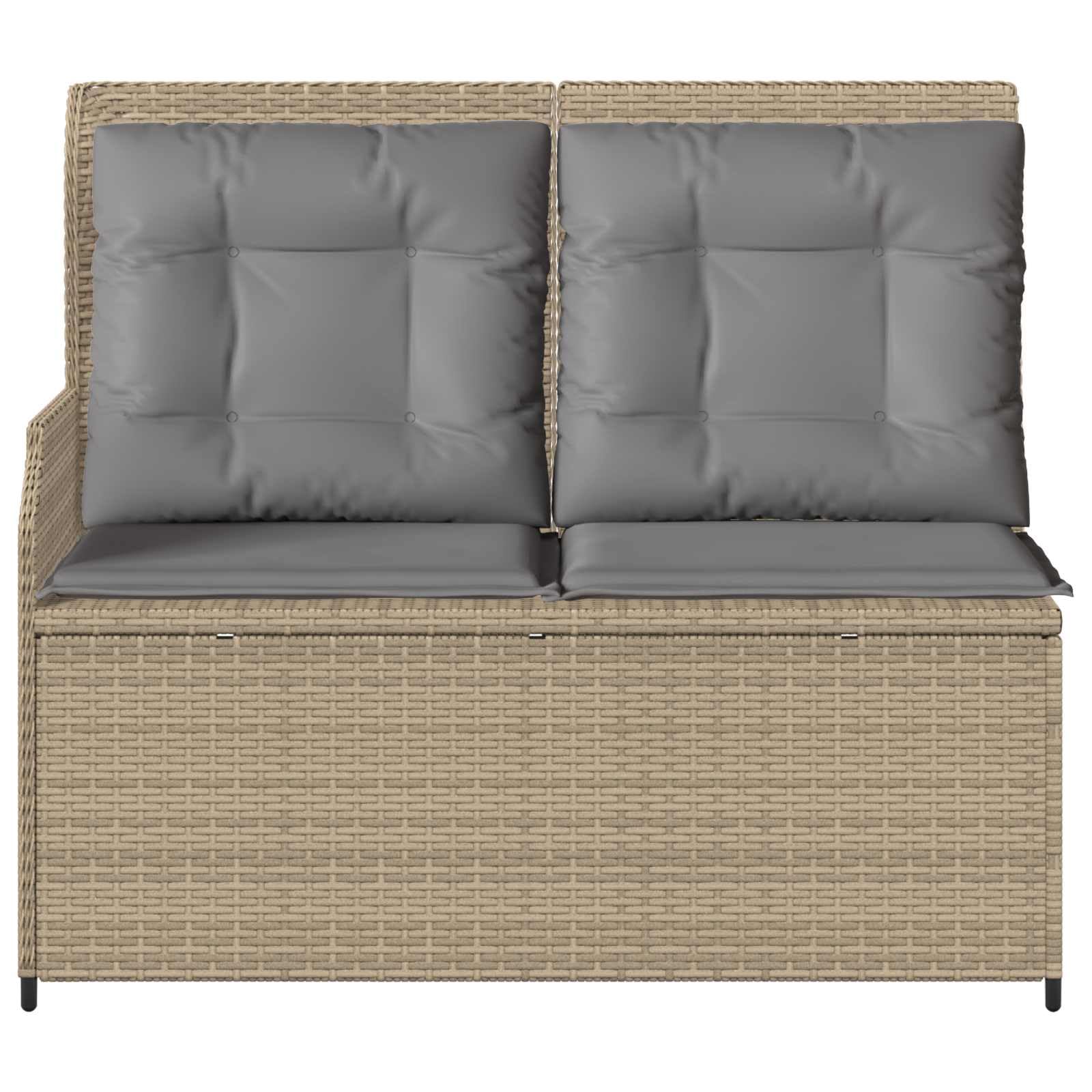 Hothingwell Ławka ogrodowa Beżowy Polyrattan Reclinable