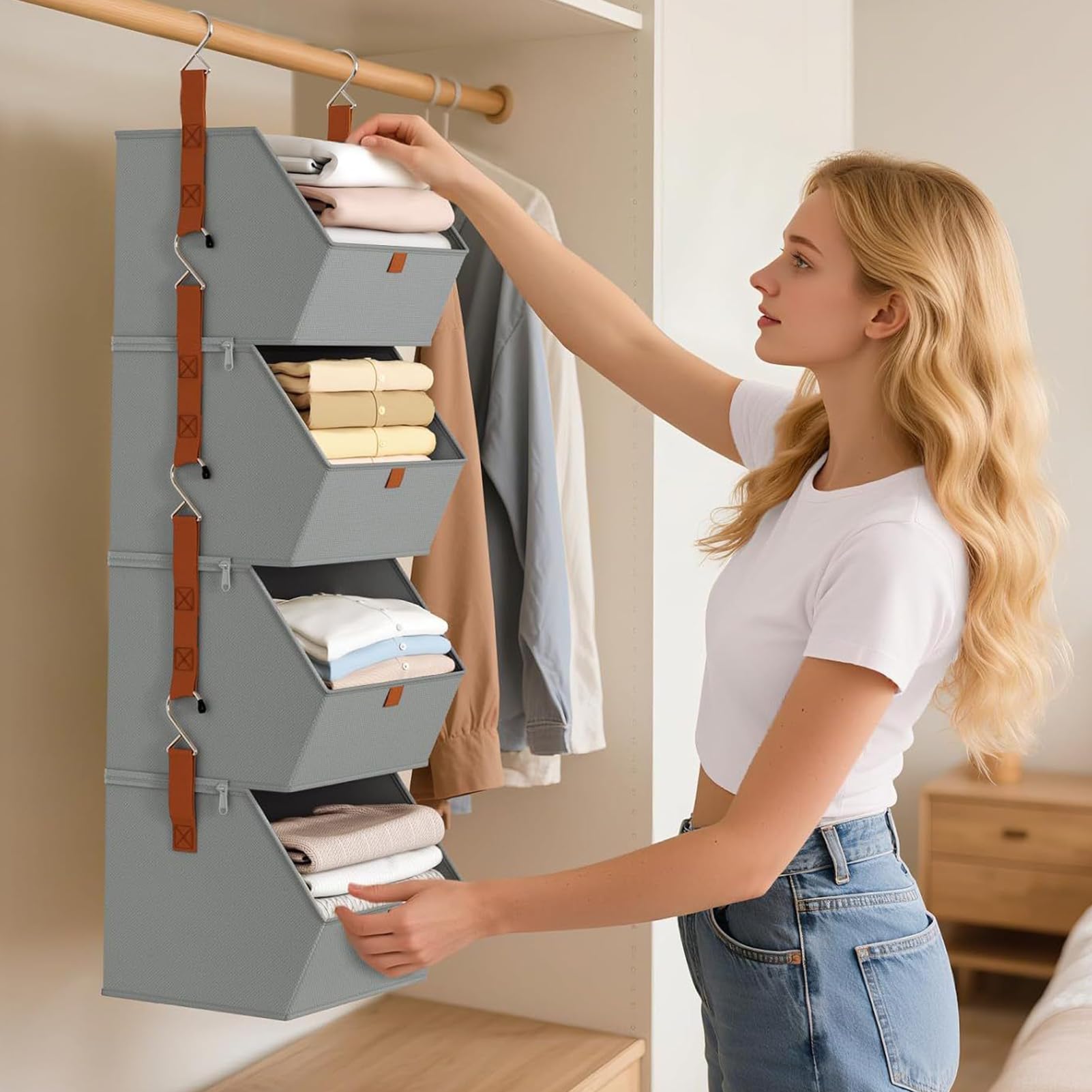 Über Der Tür Organizer – 10,24 X 12,2 X 47,24 Zoll Hängende Schrankaufbewahrung | Hängende Garderobenaufbewahrung | Laden Sie Den Schrank Hinter Der Tür | Für Wohnungsmieter, Schlafzimmer, kins