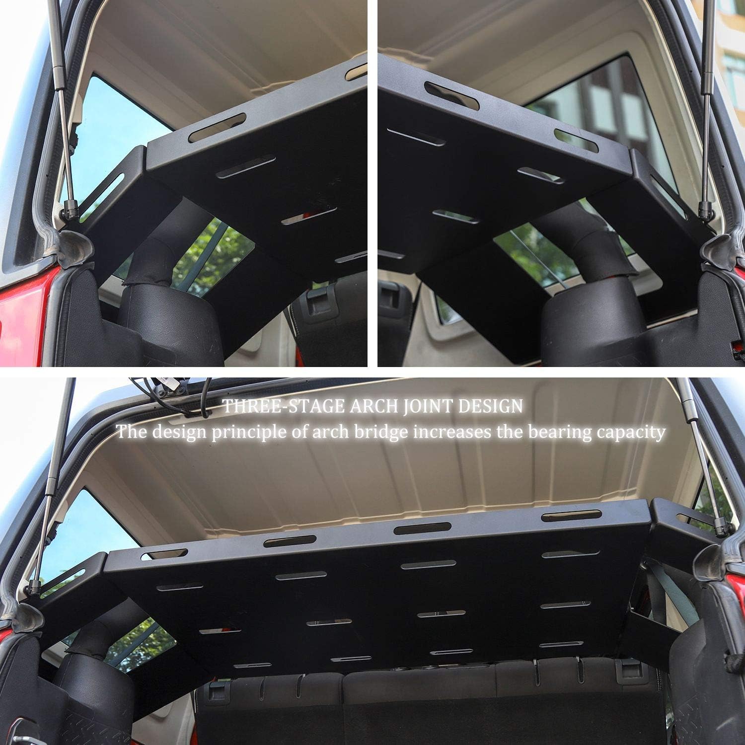 RT-TCZ for Wrangler Rear Cargo Rack, Trunk Shelf for Jeep Wrangler JK JKU JL JLU 4 Door