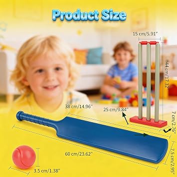 2 Pack Cricket Sets with 4 Balls for Beach Backyard Sports Game Ages 3+