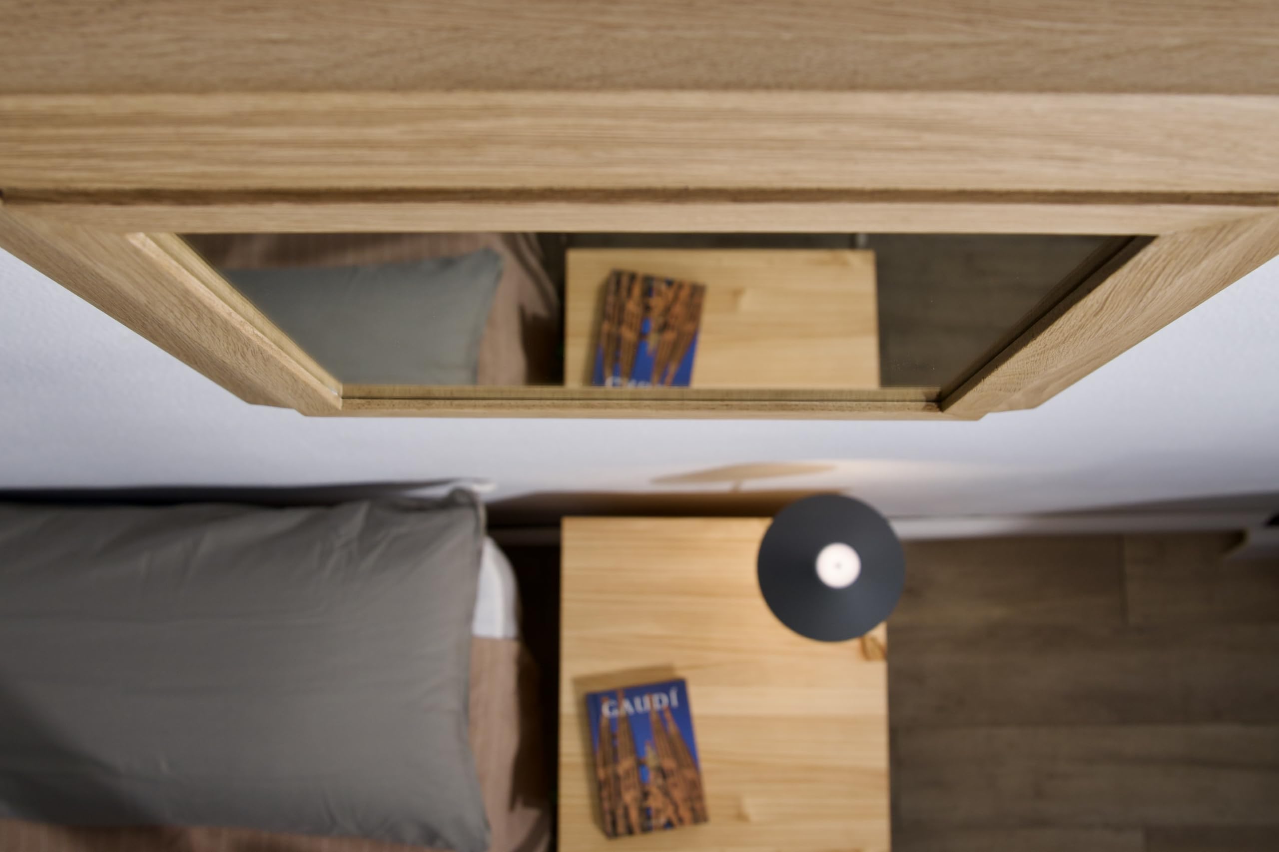 Beetle Wood - Espejo de Roble Macizo con Compartimento Secreto y Doble Fondo Oculto | Caja Fuerte camuflada con Cerradura NFC/RFID | Mueble de Seguridad para Joyas, Dinero y Documentos | Montado