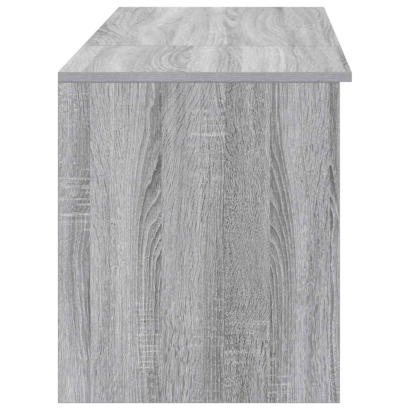 Waschtisch Badezimmer Set 2 teilig Grau Sonoma Holzwerkstoff, Bad Waschbecken Unterschrank mit Schublade, Hängend Wand Halterung für Gäste WC, Stauraum und Organizer
