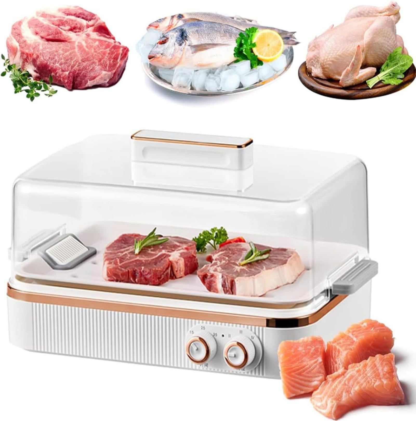 FHRKA Defrosting Tray - Electric Thawing Board, Meat Defrosting Tray,Quick Defrosting Plate with Constant Temperature, Adjustable Settings