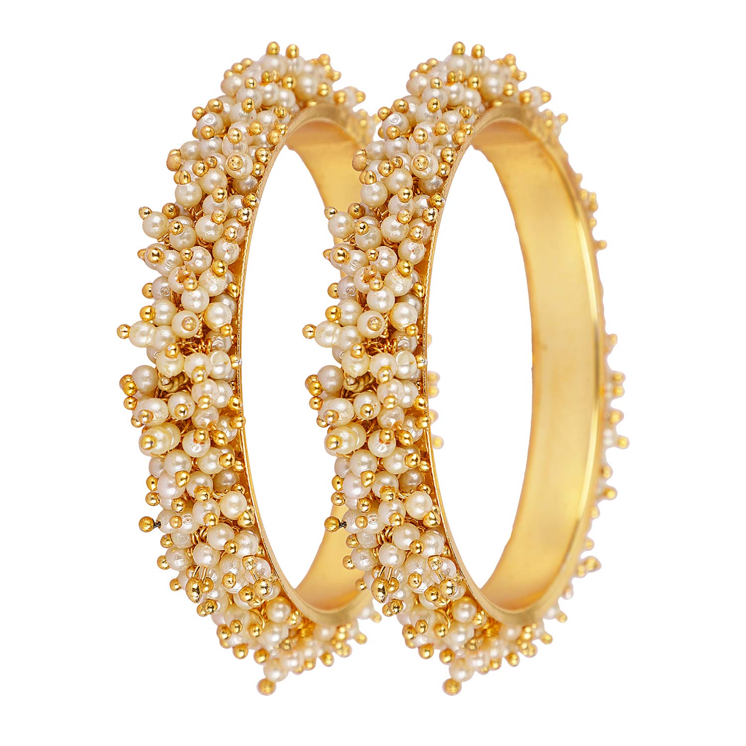 Shining Diva Fashion Latest Gold Plated Traditional Design Pearl Bracelet Bangle for Women (White) (rrsd8300b_2.4) (B08L511PWM) Amazon Price History, Amazon Price Tracker