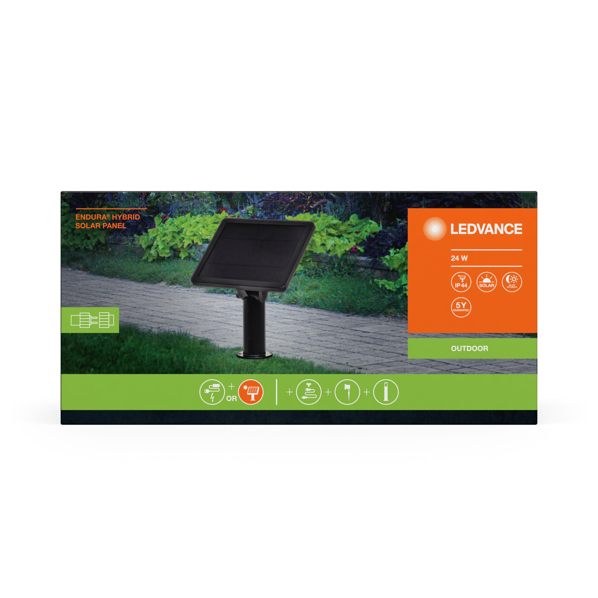 LEDVANCE Panneau solaire ENDURA HYBRID, hybride, IP67, noir, plastique