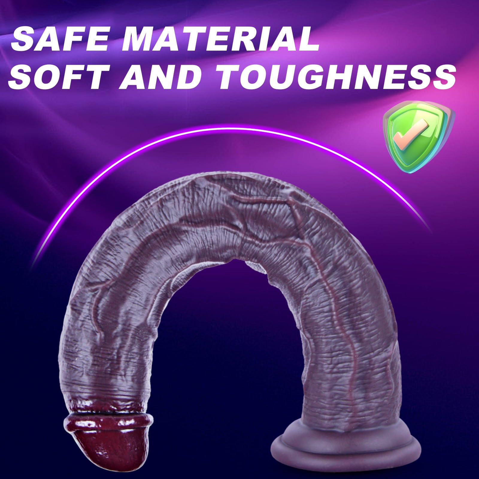 16.5" Extra Long Giant Dildo, Realistic Silicone Huge Dildo, Large Wide Anal Penis, Small Glans Thick Body Without Eggs,Fat XXL Big Penis with Strong Suction Cup,Adult Toys for Men/Women Advanced Use: Black