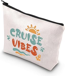 Cruise Vibes Cosmetic Bag Beach Trip Cruise Vibes Family Trip Summer Vibes Makeup Bag Cruise Life（Cruise Vibes）