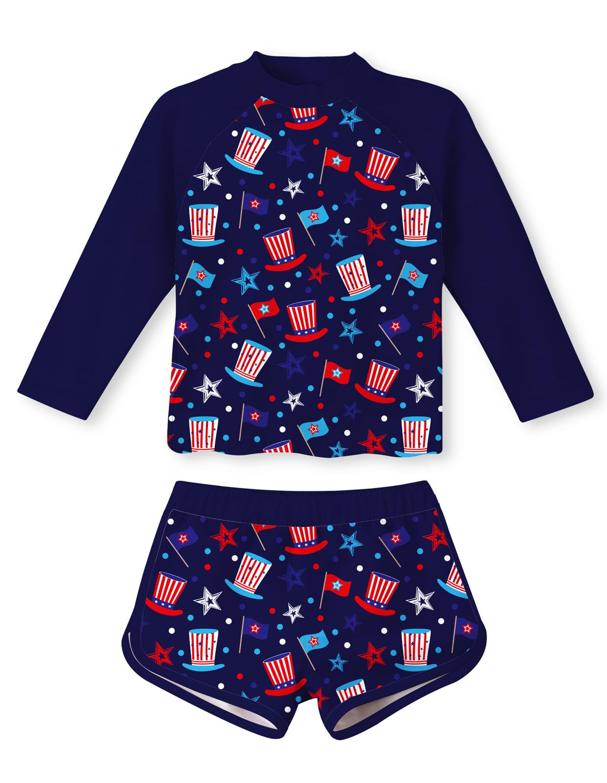 TUONROAD Girls 2 Pieces Rash Guard Swimsuit Long Sleeve Tankini for 4-10 Years