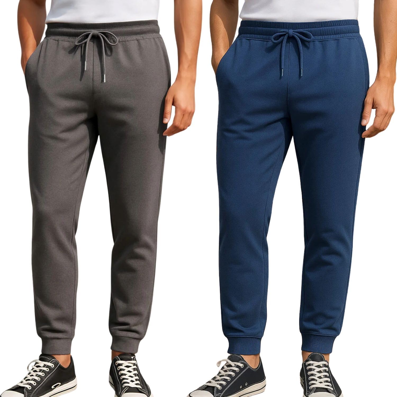 nobero Men's Regular Sweatpants (1M-BWJG-R0136_Eiffel Tower/Navy Blue-picture-37