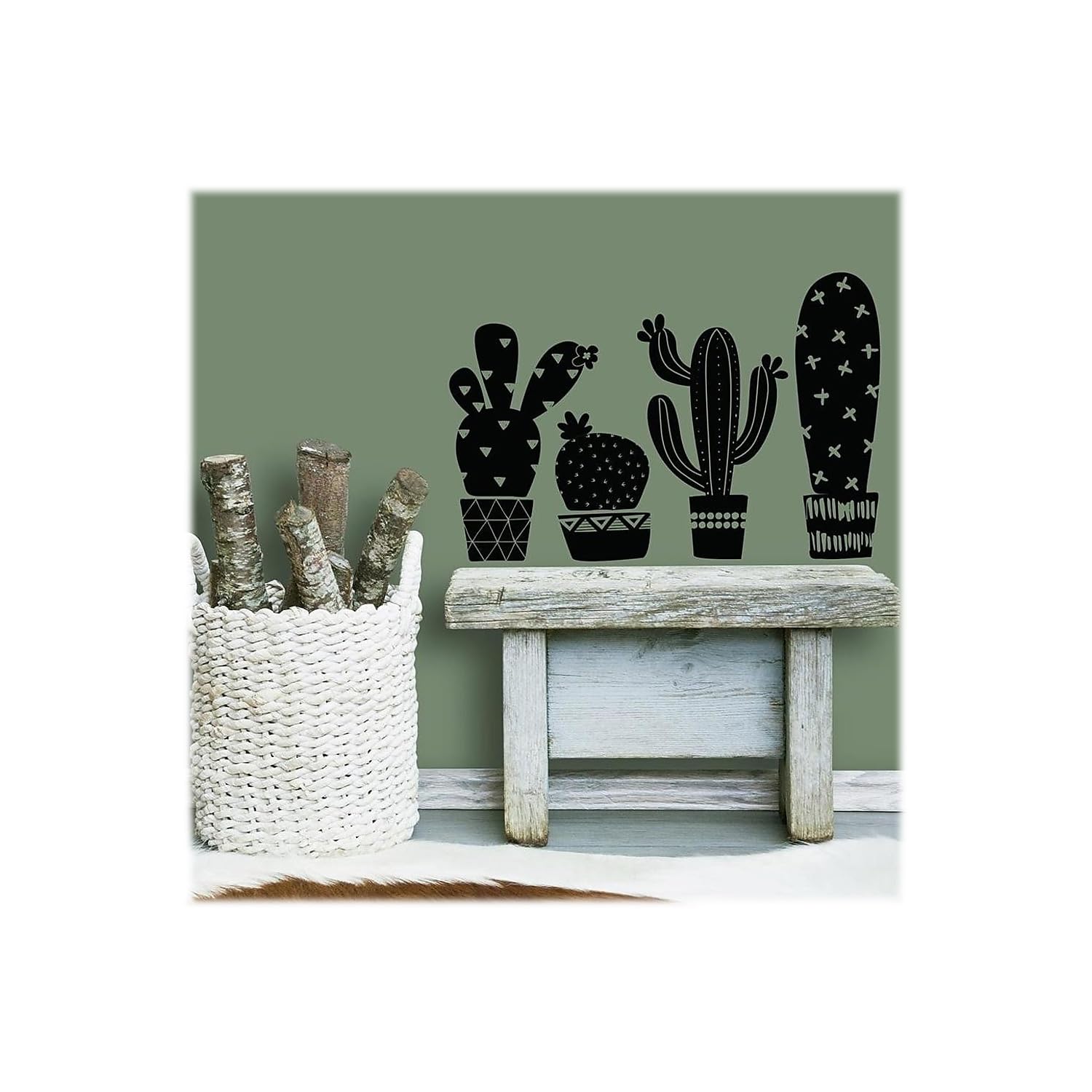 RoomMates Geo Cactus Peel and Stick Wall Decals, Black, 4 Sheets 9 inches x 17.375 inches - Image 4