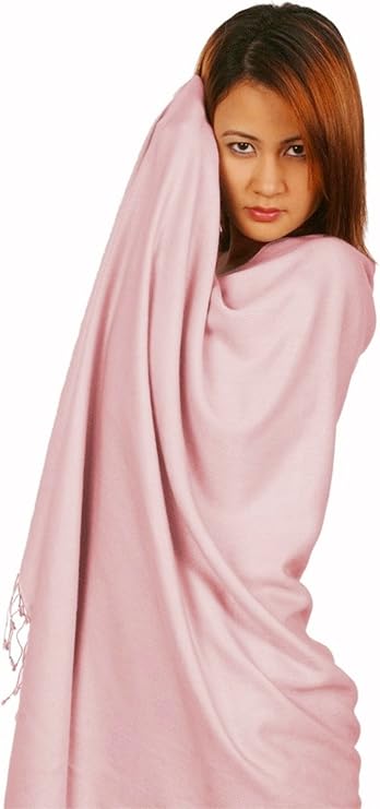 Solid Pashmina Shawl, Scarf, Wrap & Stole(Regular size) (POWDER PINK)