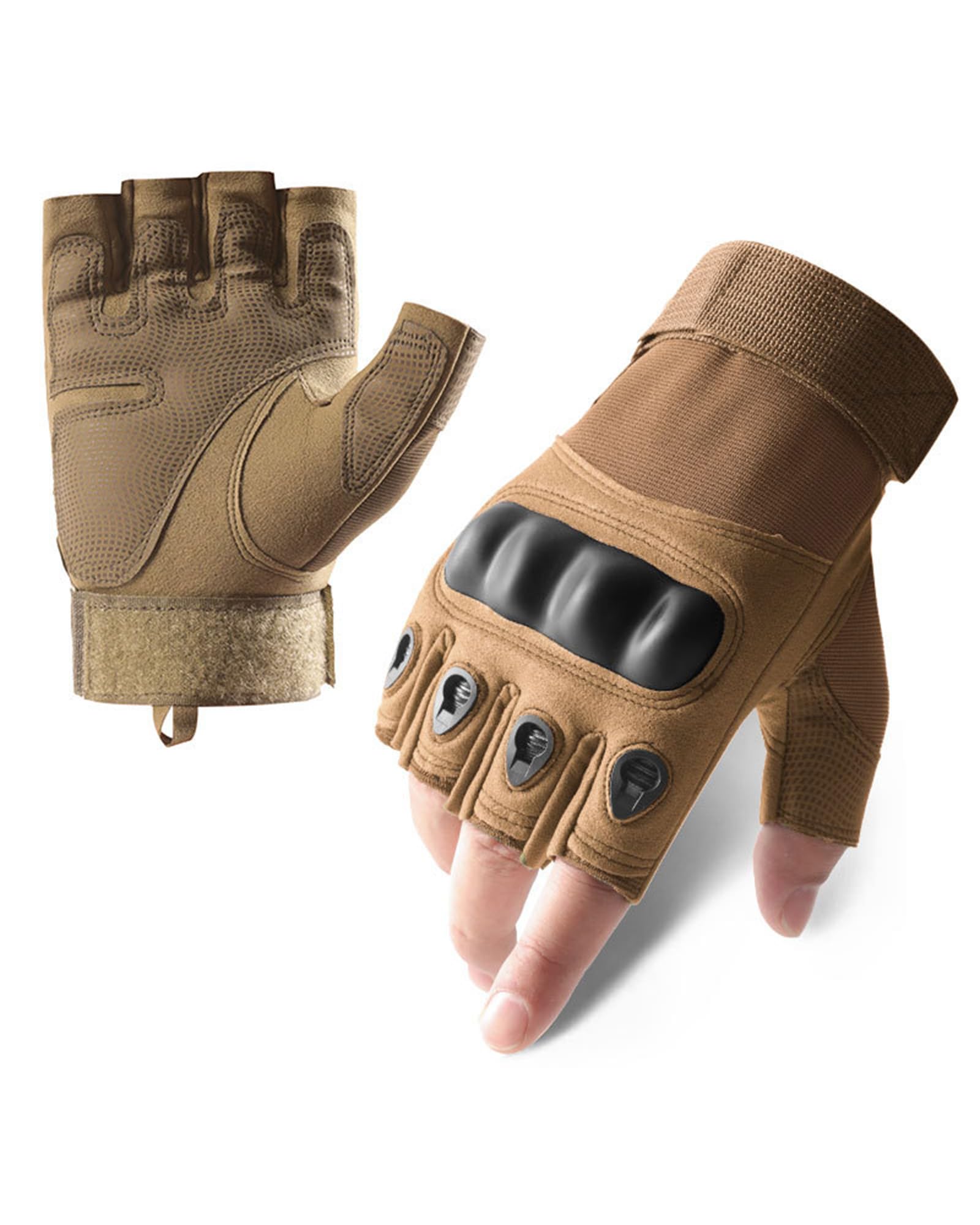 Nothing burger Fingerless Soft Rubber Knuckle Tactical Gloves for Men, Half Finger Bicycle Gloves Anti Slip, Exercise Workout Gloves for Gym, Camping,