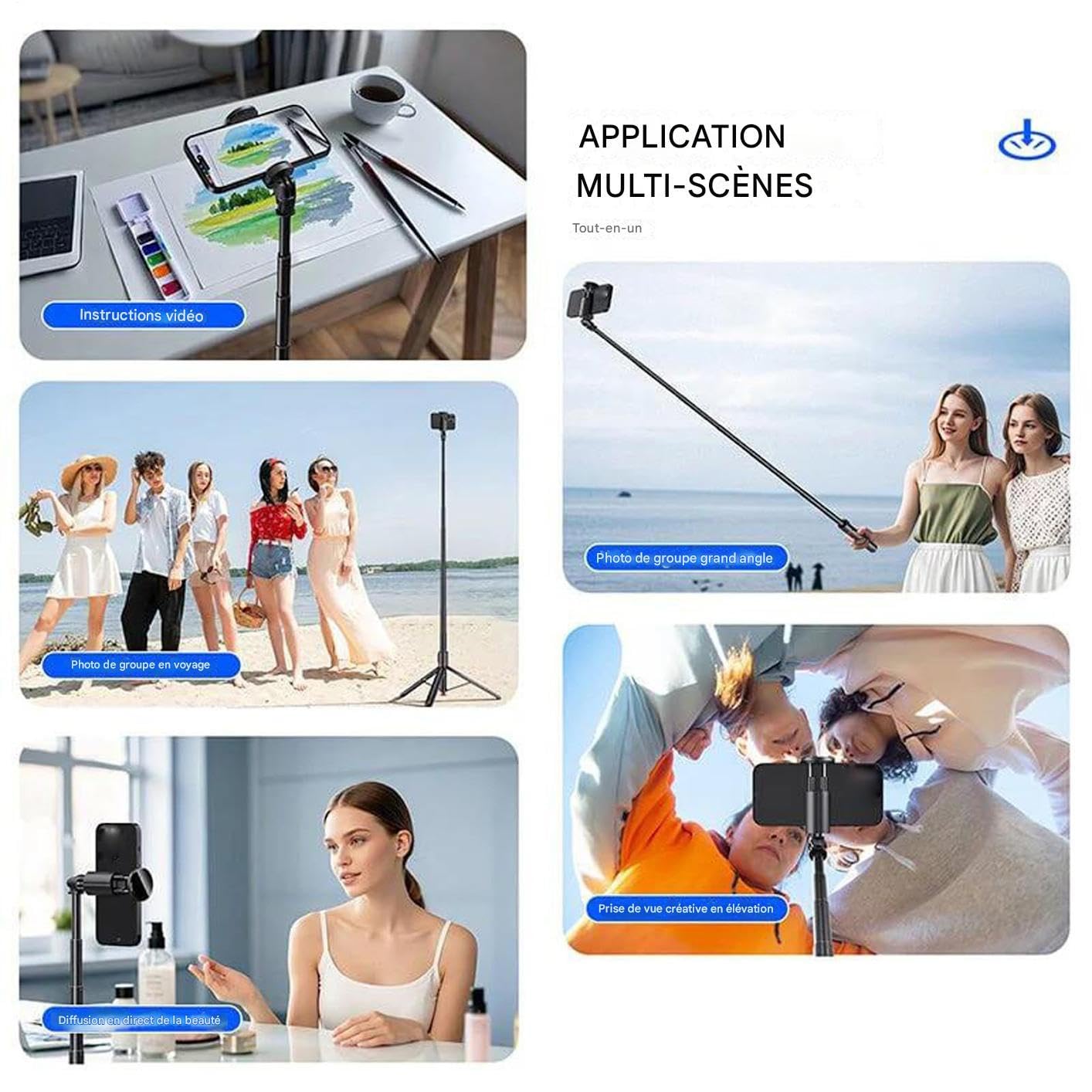 Selfie Stick Telefono Supporto Magnetico Rotante A 360 Gradi | Treppiede Selfie Stick Wireless Per Cellulare Supporto Fotografico Per Palestra, Cucina, Escursionismo, Famiglia E