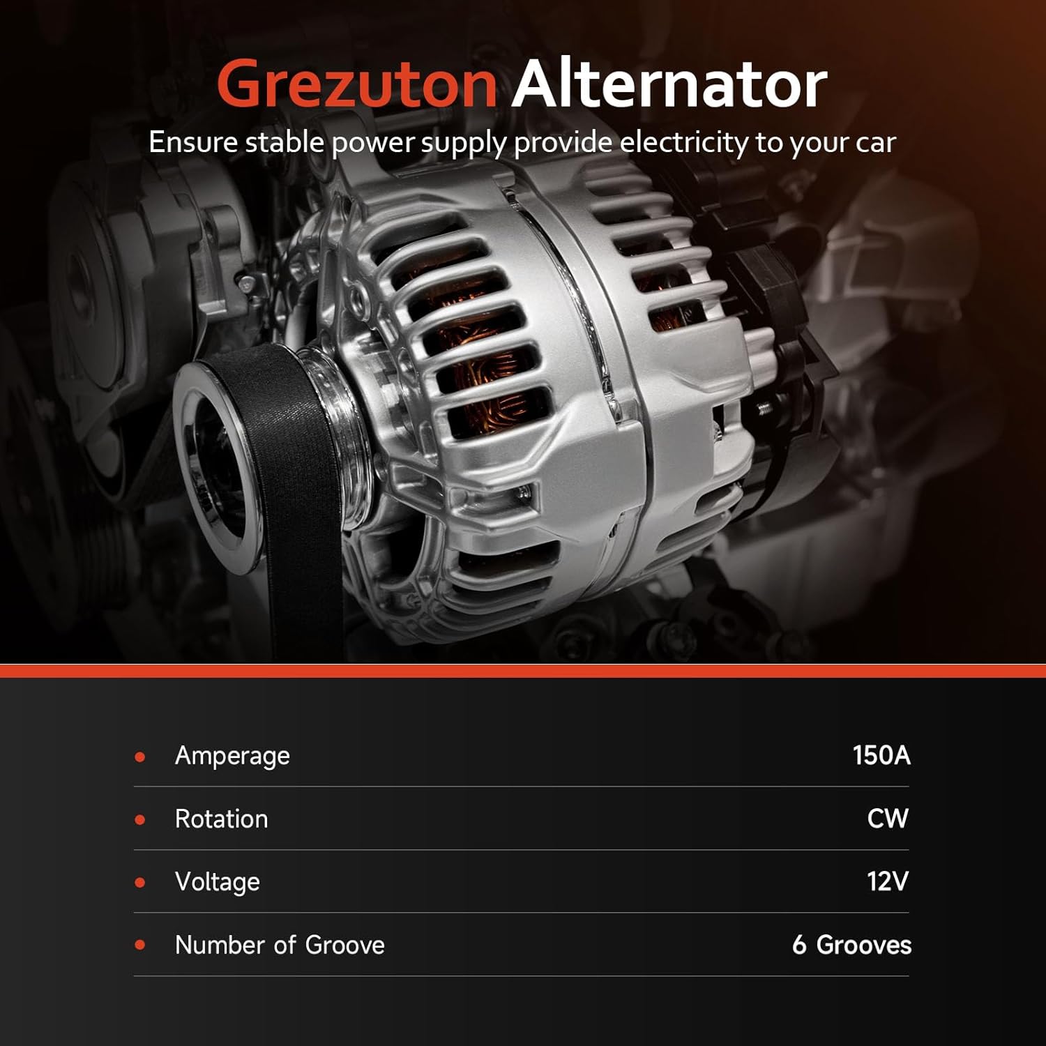 NEW Alternator 150 AMP for 2014-2019 Chevy Silverado 1500 2500 3500 Suburban,2014-2019 GMC Sierra 1500 2500 3500,Chevrolet Tahoe 2015-2019,15-19 Yukon 4.3 5.3 6.0 6.2 6.6L 22747894 84143543 14007N