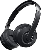Skullcandy Cassette Wireless On-Ear Headphones: 22Hr Battery, Rapid Charge, Foldable, AUX Cable, Mic for iPhone/Android - Black