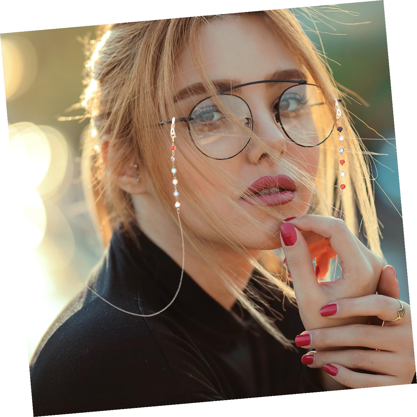 VALICLUD Cadena De Gafas Anteojos Para Mujer Cadena Para Colgar Gafas En El Cuello Ligero Correa Gafas Correa Para Gafas Collar De Soporte De Gafas Cadena De Anteojos Metal