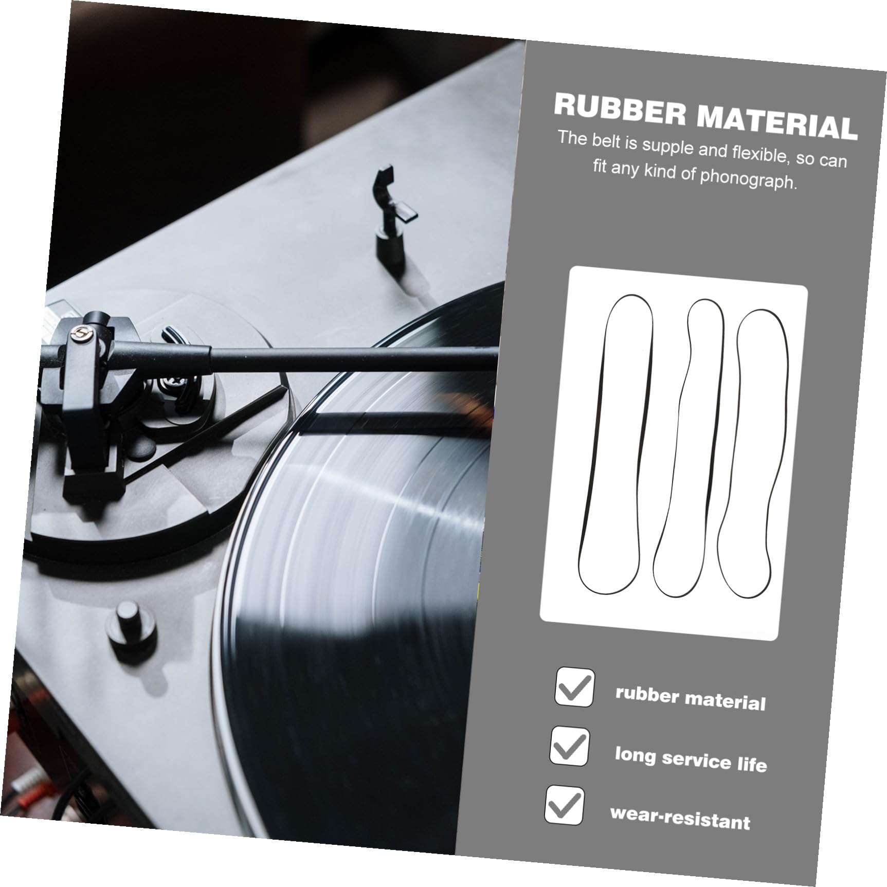 OSALADI 15pièces Courroies De Remplacement Caoutchouc Pour Tourne-disques De Flexible Et Résistant Pour Platines Vinyles Et Phonographes