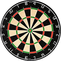 Jeu de fléchettes professionnel en poils de 45,7 cm - Cible de fléchettes en sisal avec 12 pointes en acier - Système sans fil pour réduire les rebonds - Cible rotative pour pub, famille, bureau