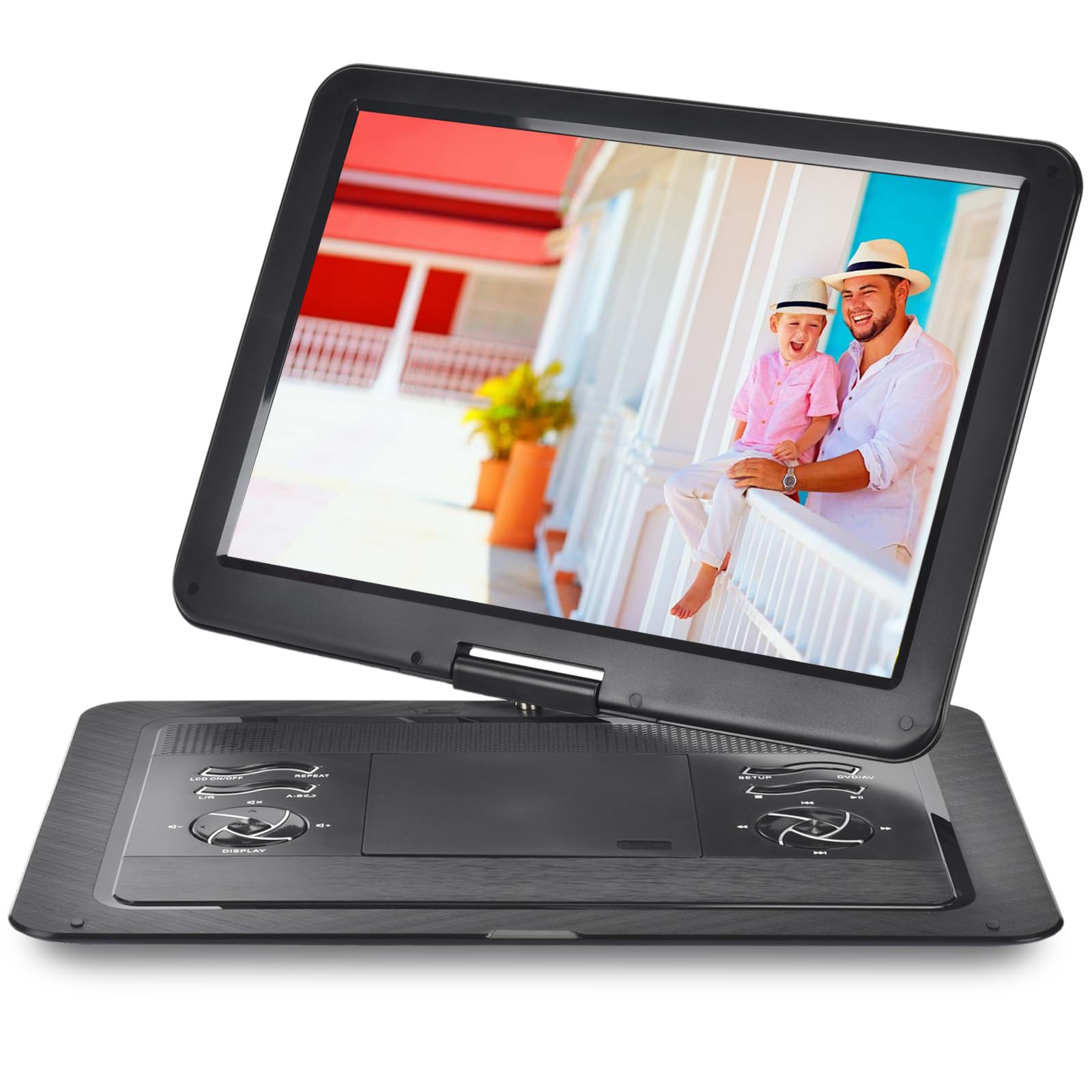 YOOHOO Lecteur DVD Portable 19,6" pour Voiture et Enfants avec HD Grand écran 17,1", Grande Taille Compatible avec Toutes Les régions, Plusieurs régions, Lecteur DVD Automatique pour Enfants