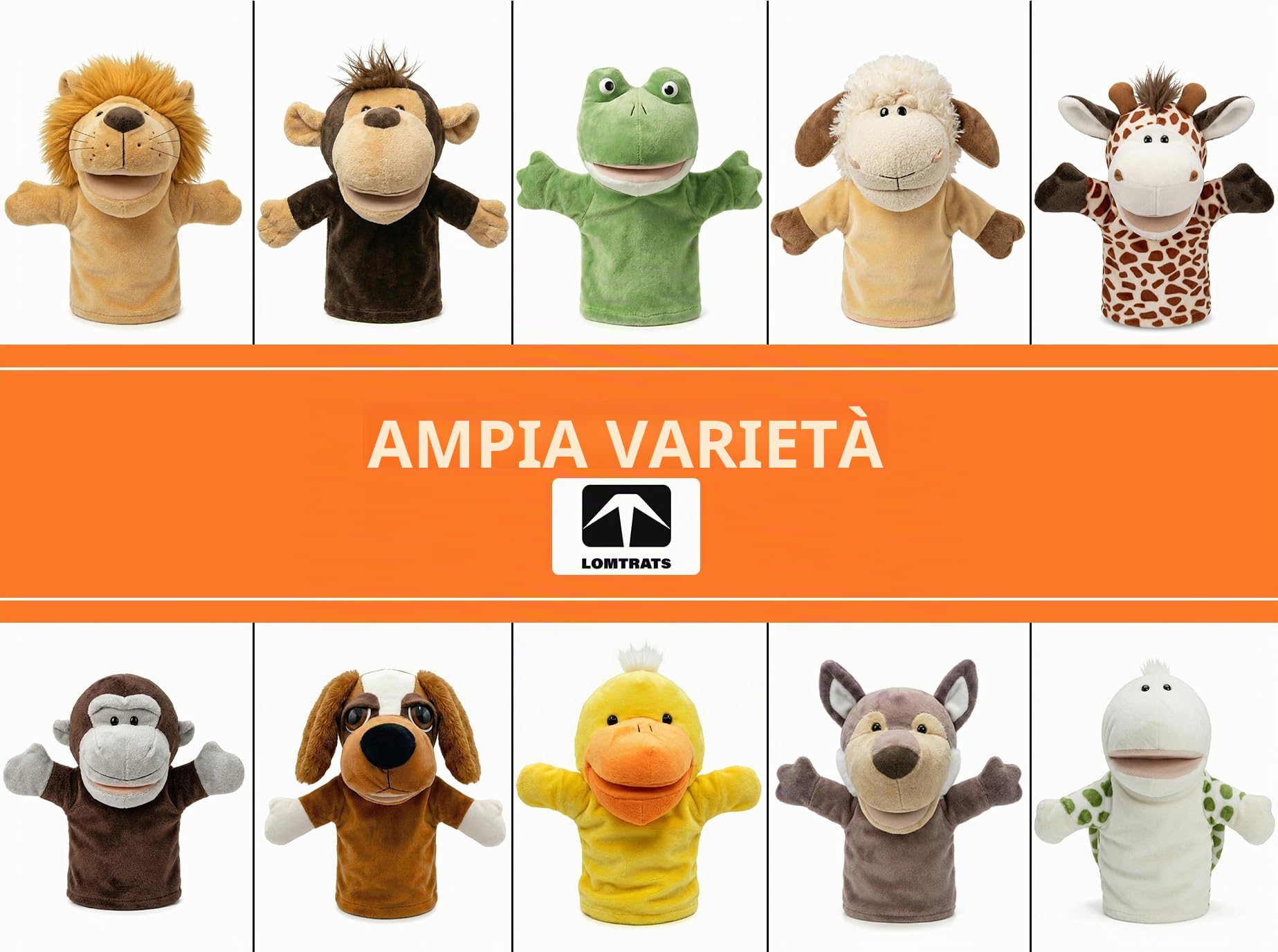 Marionette per bambini neonato Contiene lupo, tigre, leone, scimmia, bocche aperte mobili Perfette per narrativa, insegnamento, età prescolare, regalo di compleanno