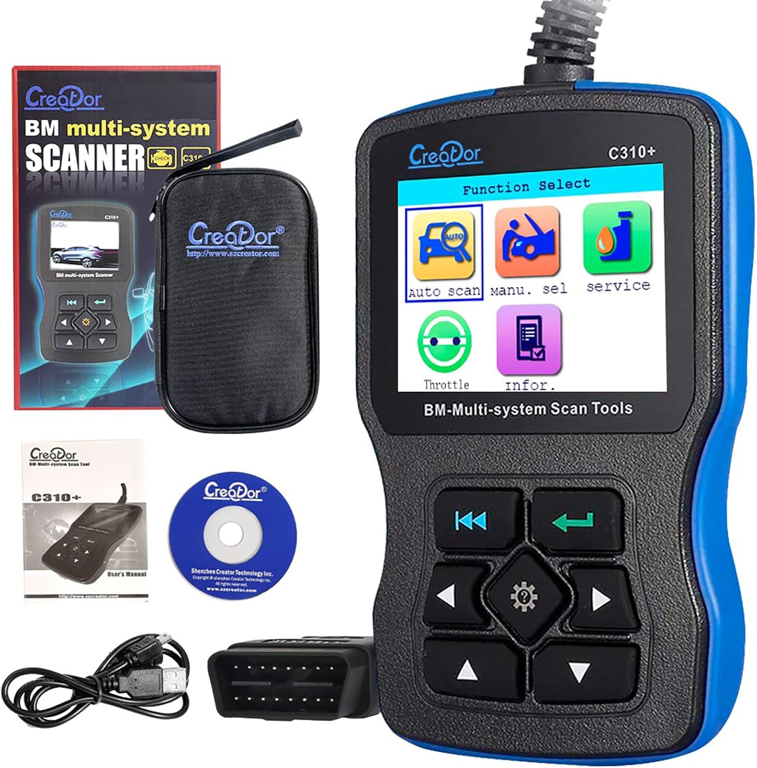 Creator C310 OBD2 Diagnostic Scanner Tool for BMW,Multi-System Code Reader with EPB Engine Oil Reset and Battery Registration
