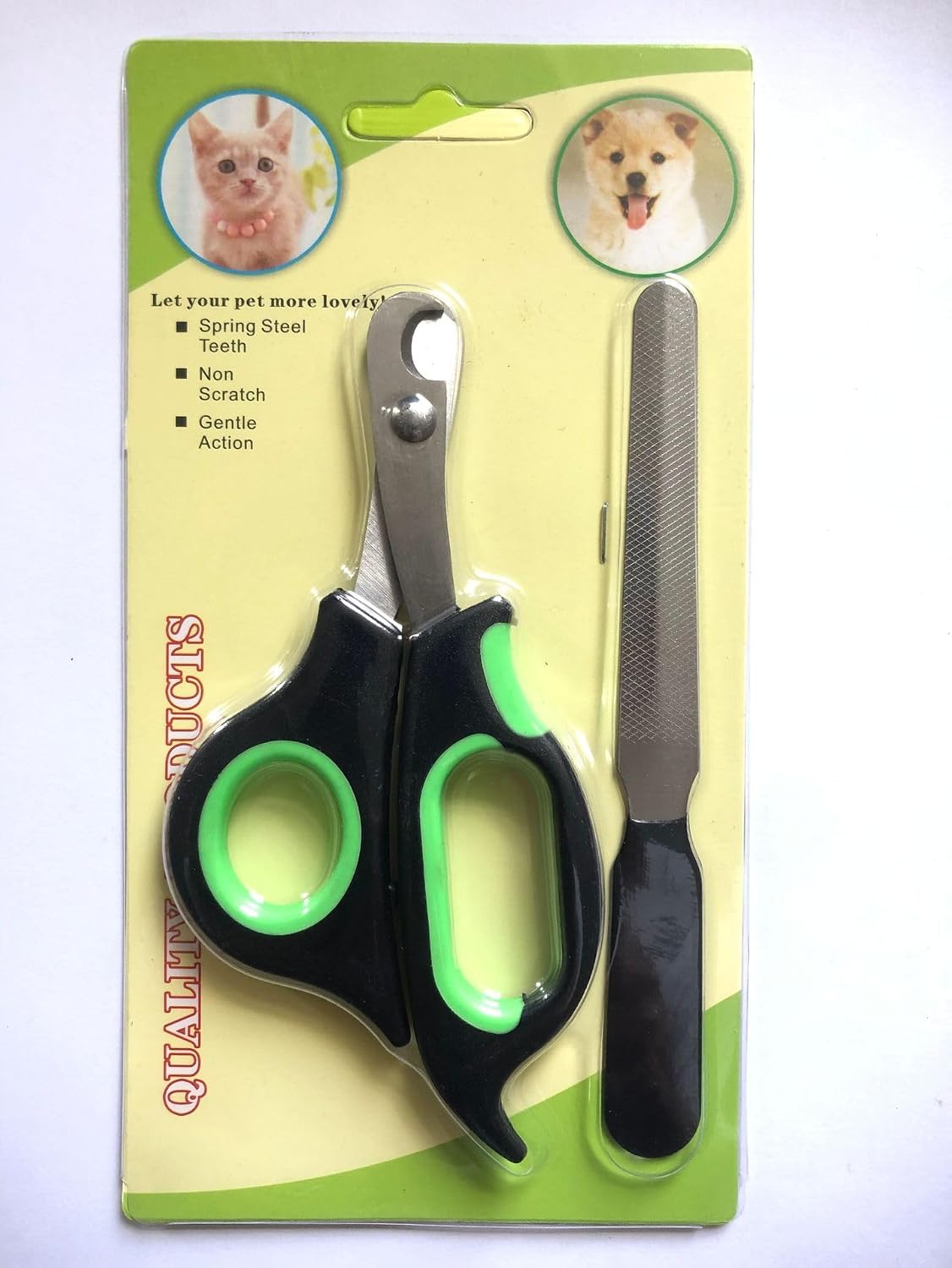 Stainless Steel Pet Nail Clipper with File, Sharp Dog Cat Nail Trimmer for Grooming, Professional Claw Cutter