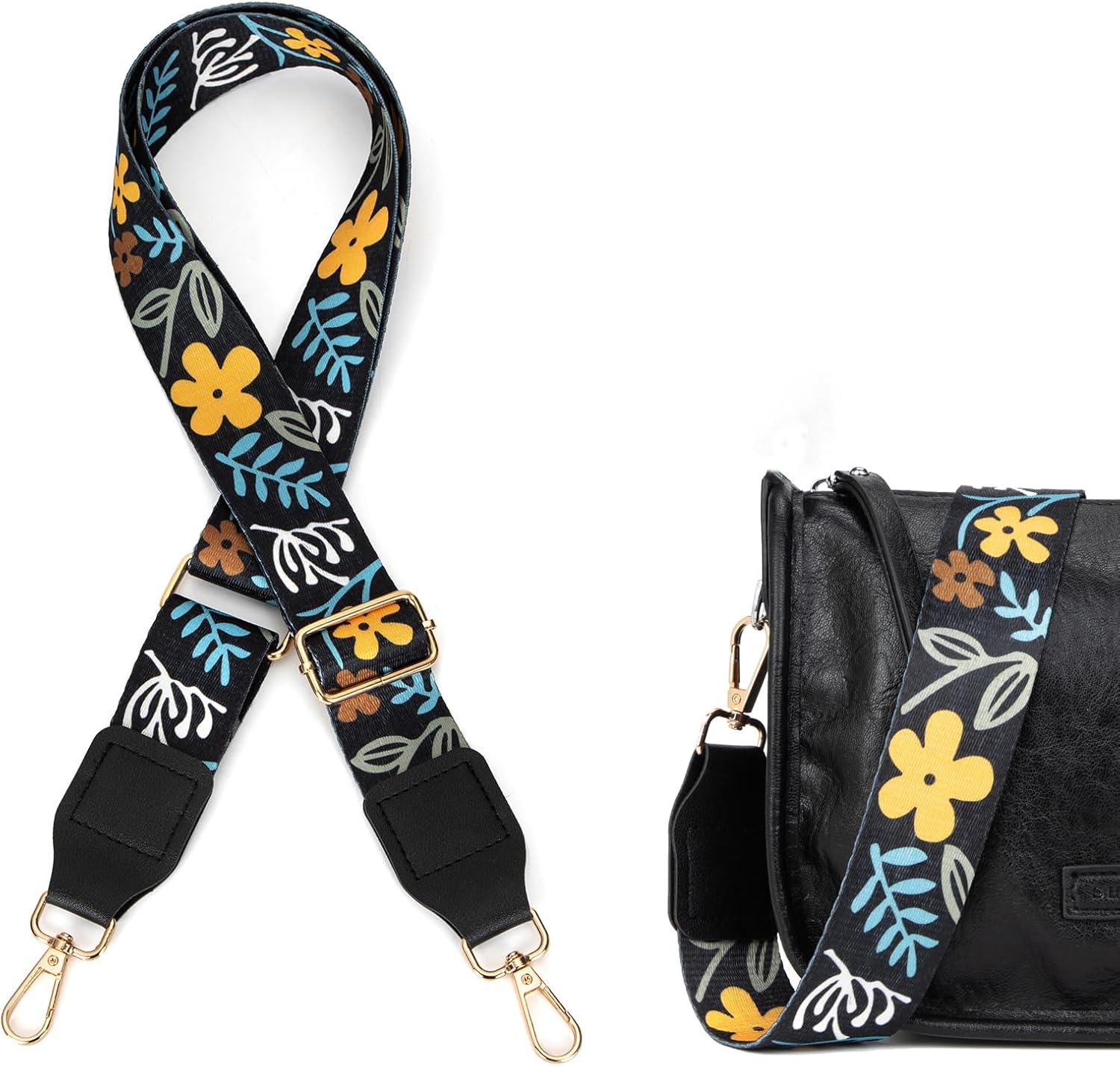 Purse strap cowhide wide adjustable replacement shoulder bag straps.