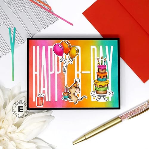 Miniatura 7 de Ellen Hutson, Essentials by Ellen, Juego de sellos y troqueles para fiestas, estampación, manualidades, tarjetas, álbumes de recortes, bricolaje,