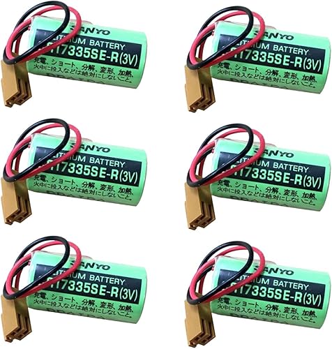 Miniatura 1 de EVASEN Pack of 6 CR17335SE-R Battery for Sanyo CR17335SE-R 3V 1800mAh Lithium Battery Non-Rechargeable Battery with Brown Plug